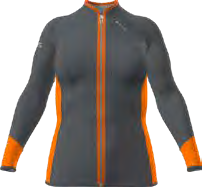 T2 PRO SERIES CHILLPROOF LONG SLEEVE FULL ZIP TITANIUM / ORANGE TOP - WOMENS